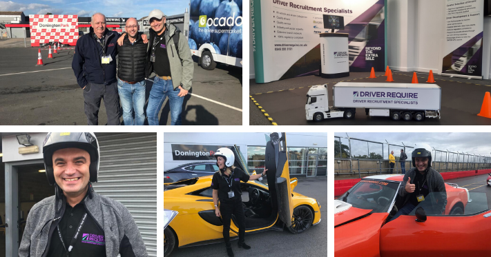 collage of pictures from Ocado Driver of the Year event at Donington Park